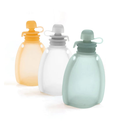 120ML Bpa Free Refillable Silicone Baby Food Bags