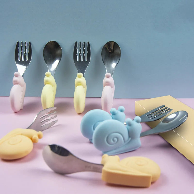 Spoons and Fork Stainless Steel Toddler Utensils Set