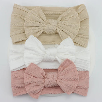 3Pcs/Set Baby Girl Headband Knit Baby Bows