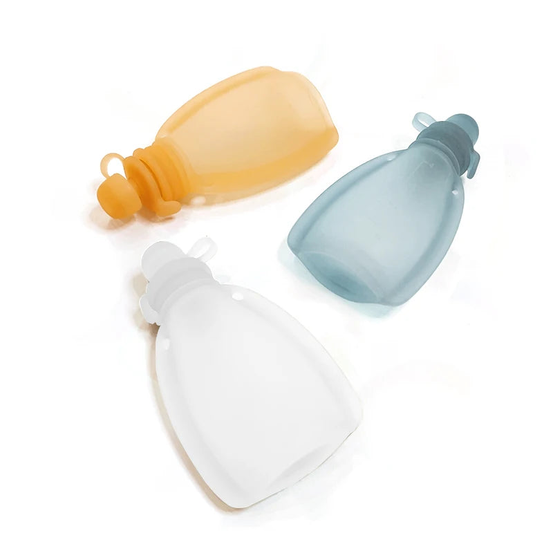 120ML Bpa Free Refillable Silicone Baby Food Bags