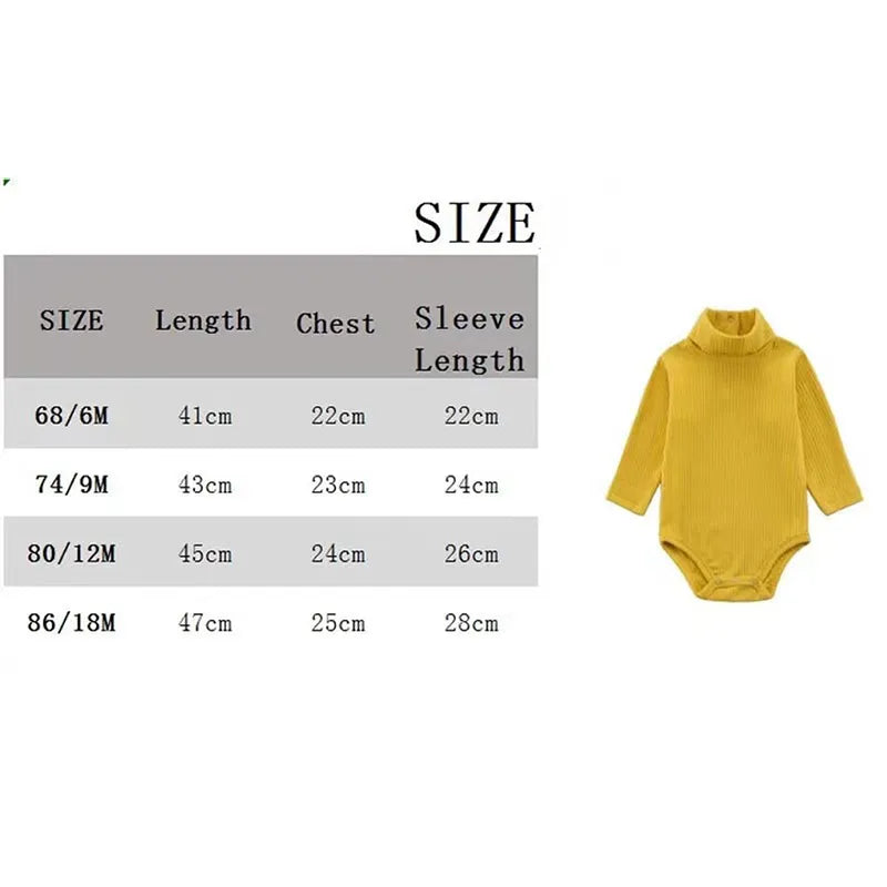 Long Sleeve Onesies Cotton High Collar Baby Clothing