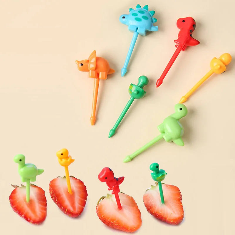 6pcs/set Cute Dinosaur Fruit Fork