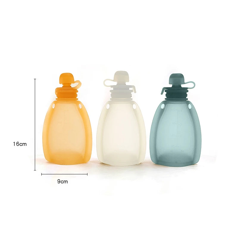 120ML Bpa Free Refillable Silicone Baby Food Bags