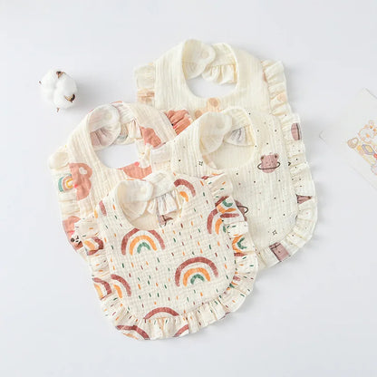 Cute Cotton Gauze Baby Feeding Drool Bib