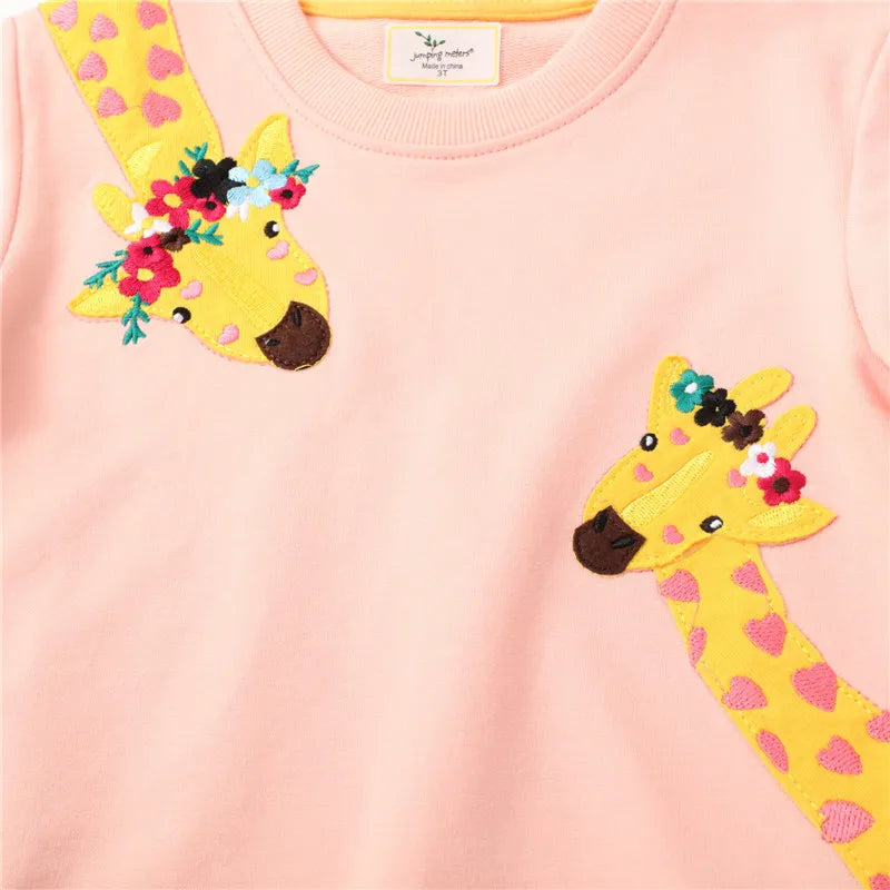 Floral Embroidery Beading Girls Sweatshirts