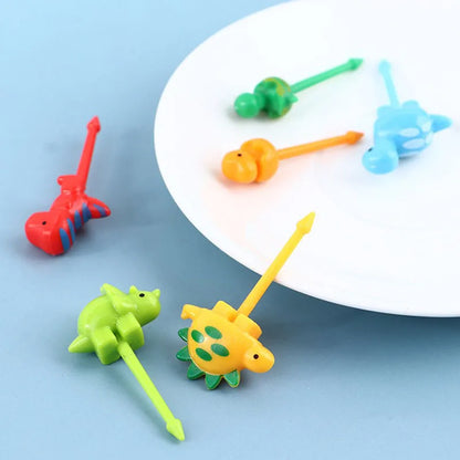 6pcs/set Cute Dinosaur Fruit Fork