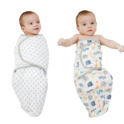 Baby Swaddle Blanket Wrap Hat Set