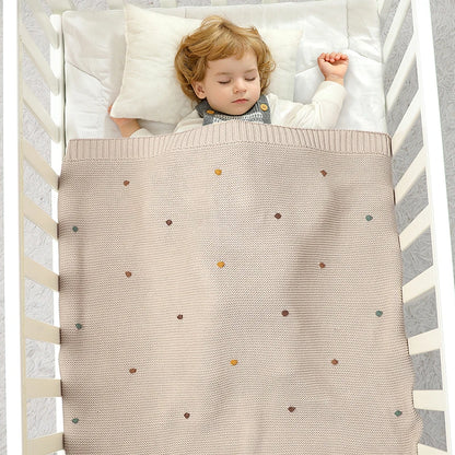 90*70cm Knitted Infant Kids Boys Girls Ultra-Soft Cotton Muslin Swaddle