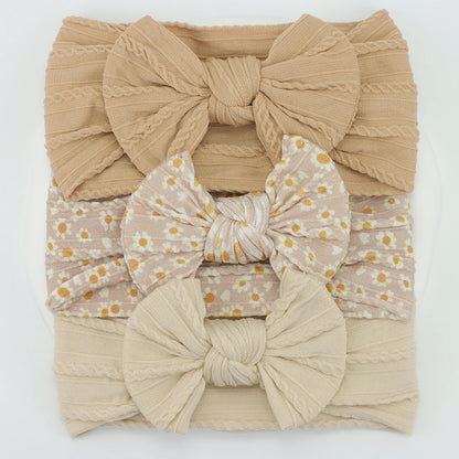 3Pcs/Set Baby Girl Headband Knit Baby Bows