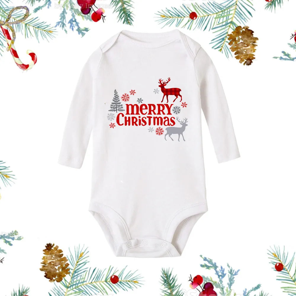 My First Christmas Newborn Baby White Long Sleeve Romper