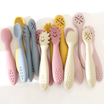 3PCS Cute Baby Learning Spoons Utensils Set