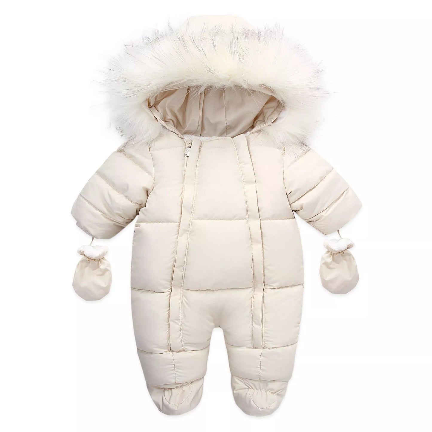 Thick Warm Infant Hooded Inside Fleece Rompers