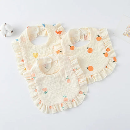 Cute Cotton Gauze Baby Feeding Drool Bib