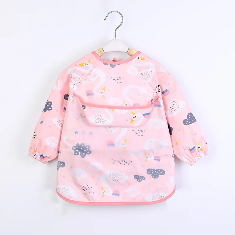 Long Sleeve Waterproof Art Smock Feeding Bib