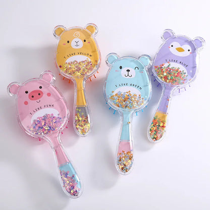 Bear Shape Sequins Air Cushion Massage Comb