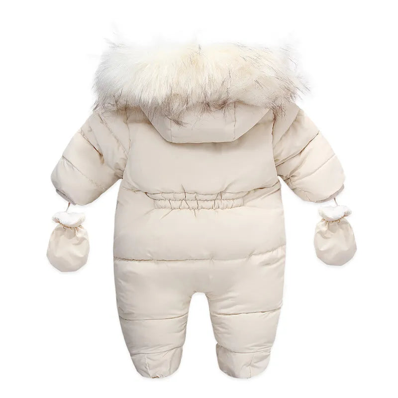 Thick Warm Infant Hooded Inside Fleece Rompers