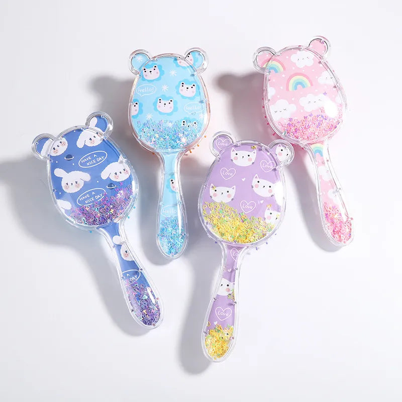 Bear Shape Sequins Air Cushion Massage Comb