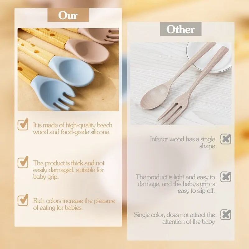 Cute Silicone Spoon Fork