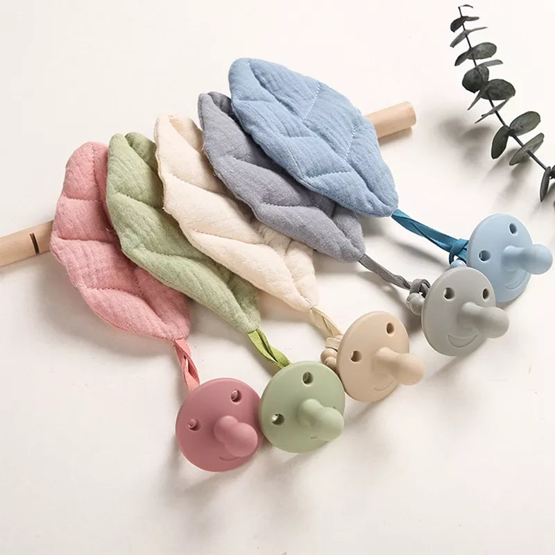 2 PCS Cotton Linen Baby Pacifier Chain With Dummy Holder