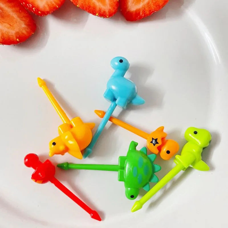 6pcs/set Cute Dinosaur Fruit Fork