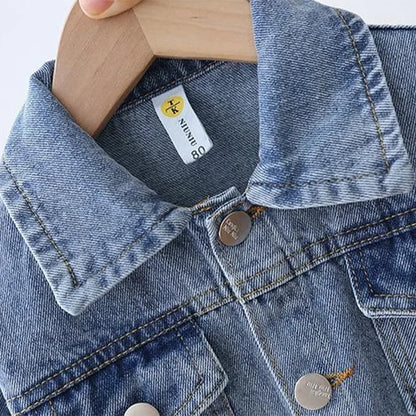 Cartoon Daisy Denim Jacket For Girls