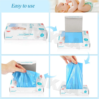 120PCS Disposable Nappy Bags